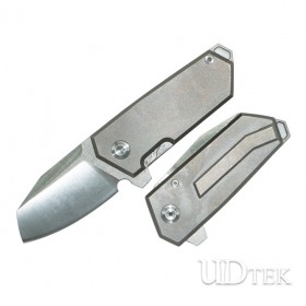 Titanium alloy and D2 steel high quality fat no logo folding pocket knife UD19036